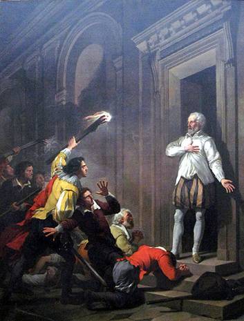 Admiral Coligny impresses his assassins, August 24th, 1572 (Joseph-Benoît Suvée) (1743-1807) Musée des Beaux Arts,  Dijon, Cat. 465/755